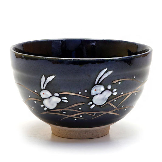 Matcha bowl, rabbit made by Kaiho Yagi