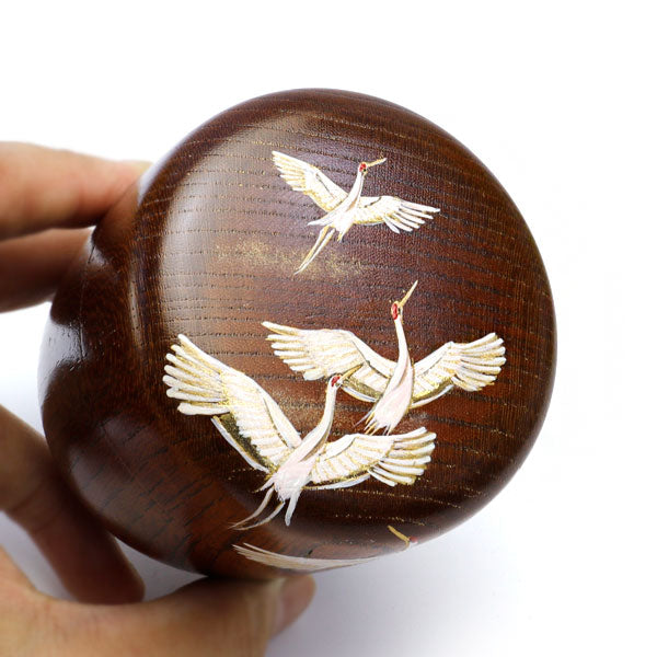 Matcha tea caddy Natsume crane made by Keiho Sugaya