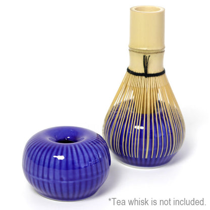 Round Matcha Whisk Holder Blue | Mino Ware Made in Japan