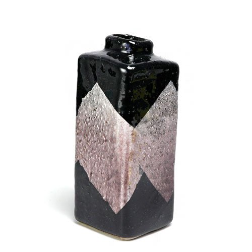 Japanese Kutani Ware Bud Vase, Black & Purple - MatchaJP