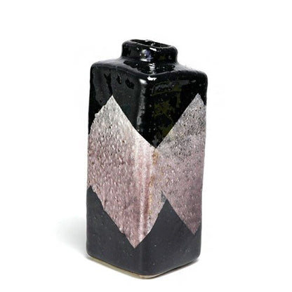 Japanese Kutani Ware Bud Vase, Black & Purple - MatchaJP