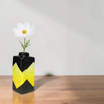 Japanese Kutani Ware Bud Vase – Ceramic Vase (Black & Yellow) | Made in Japan