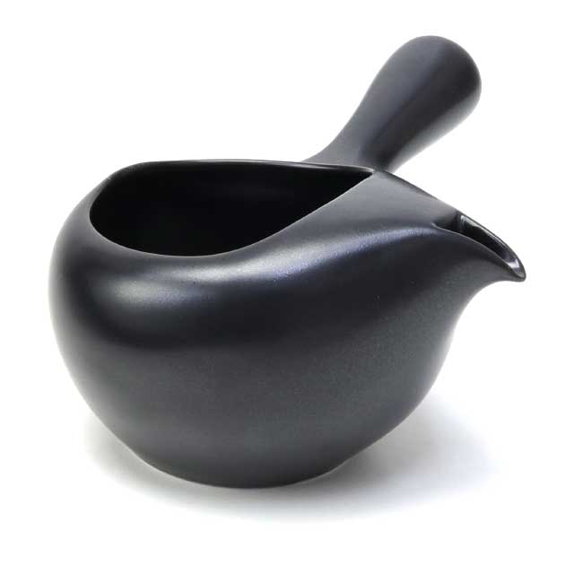 Japanese teapot, black mud, mesh inside, Tokoname ware Hi - mesh - MatchaJP