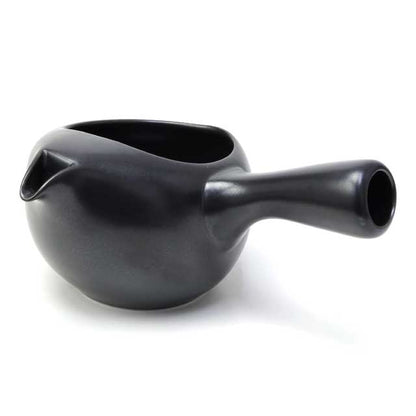 Japanese teapot, black mud, mesh inside, Tokoname ware Hi - mesh - MatchaJP