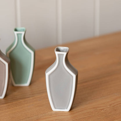 Japanese Ceramic Vase – Matte Gray Flower Vase | Mino Ware Made in Japan