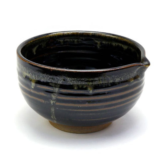 Katakuti matcha bowl KASEN Kiln Arita ware "Tenmoku Nagashi " - MatchaJP
