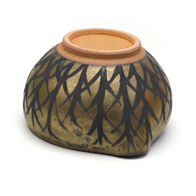 Katakuti matcha bowl MASAMURA Mino ware "Bronze Grove " - MatchaJP