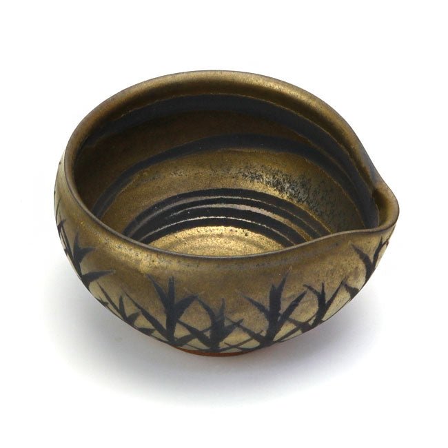 Katakuti matcha bowl MASAMURA Mino ware "Bronze Grove " - MatchaJP