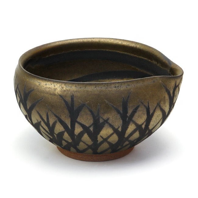Katakuti matcha bowl MASAMURA Mino ware "Bronze Grove " - MatchaJP