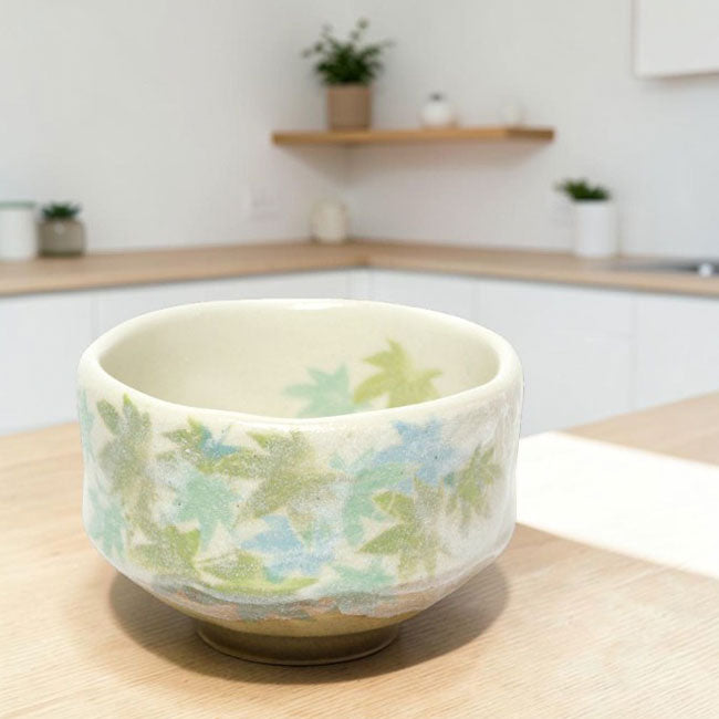 Small Matcha Bowl Green Maple | Mino Ware Made in Japan