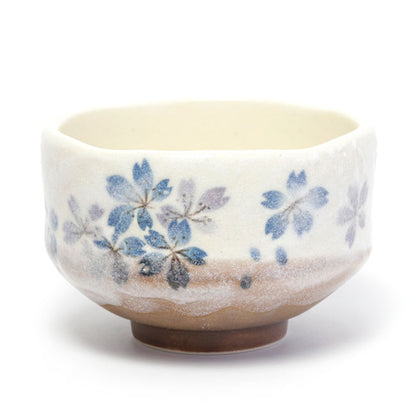 Small Matcha Bowl Blue Sakura | Mino Ware Made in Japan