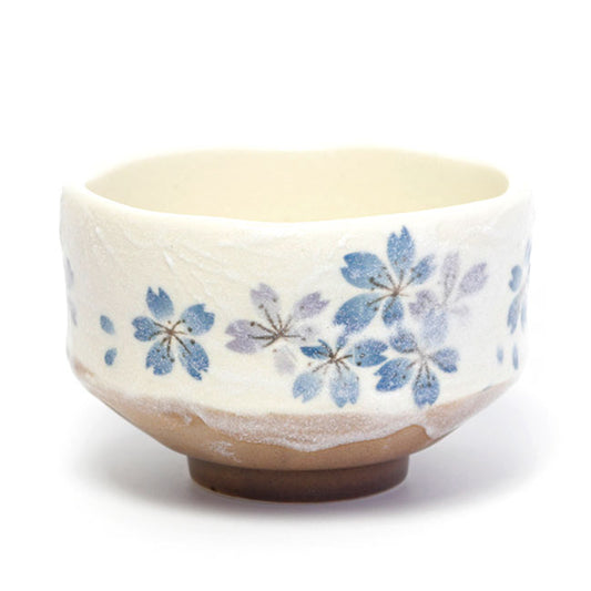 Small Matcha Bowl Blue Sakura | Mino Ware Made in Japan