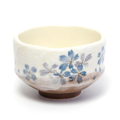 Small Matcha Bowl Blue Sakura | Mino Ware Made in Japan