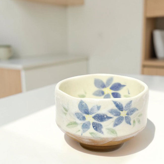 Small Matcha Bowl Clematis | Mino Ware Made in Japan