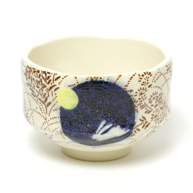 Small Matcha Bowl Moon Rabbit | Mino Ware Made in Japan