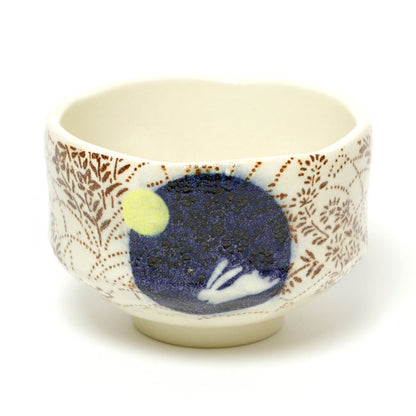 Small Matcha Bowl Moon Rabbit | Mino Ware Made in Japan