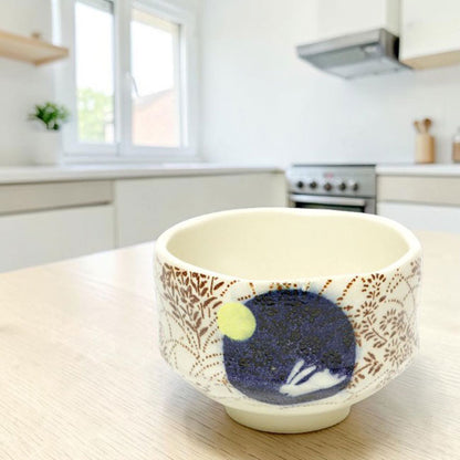Small Matcha Bowl Moon Rabbit | Mino Ware Made in Japan