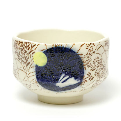 Small Matcha Bowl Moon Rabbit | Mino Ware Made in Japan