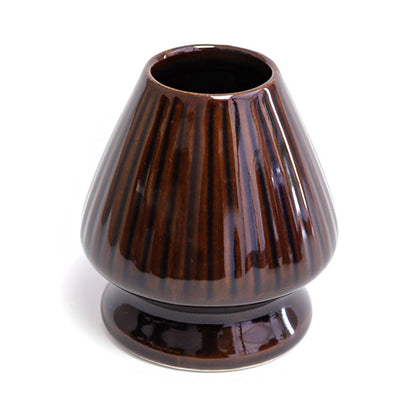 Matcha Whisk Holder (Chasen Holder) Amber Brown – Japanese Mino Ware | Made in Japan