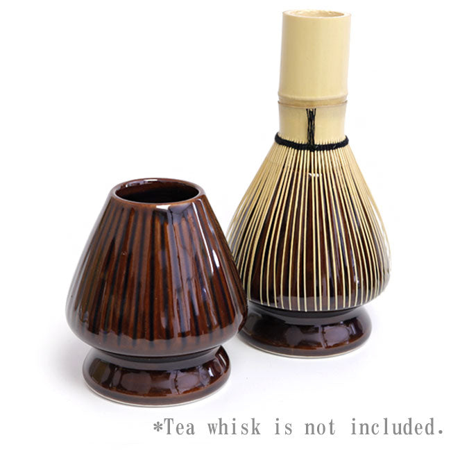Matcha Whisk Holder (Chasen Holder) Amber Brown – Japanese Mino Ware | Made in Japan