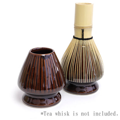 Matcha Whisk Holder (Chasen Holder) Amber Brown – Japanese Mino Ware | Made in Japan