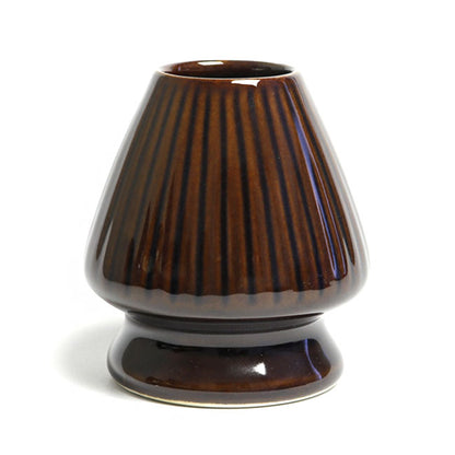 Matcha Whisk Holder (Chasen Holder) Amber Brown – Japanese Mino Ware | Made in Japan