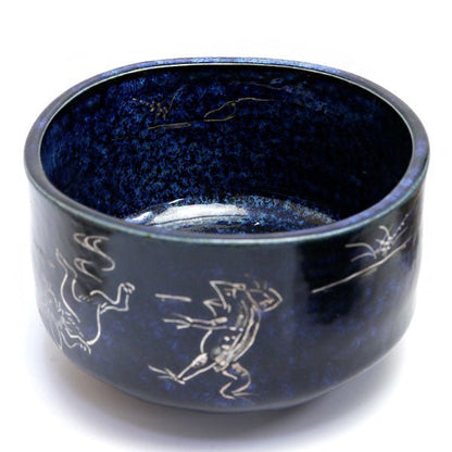 Matcha bowl, Choju Jinbutsu Giga, silver - MatchaJP