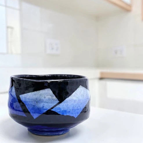 Japanese Matcha Tea Bowl – Kutani Ware Silver | Handmade in Japan