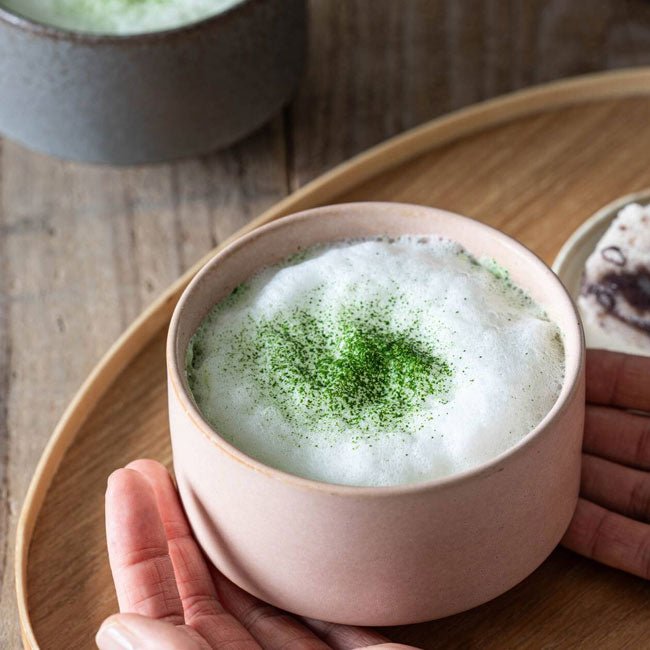 Matcha Latte Bowl – Small Size with Wooden Stick – Mino Ware – Pink - MatchaJP