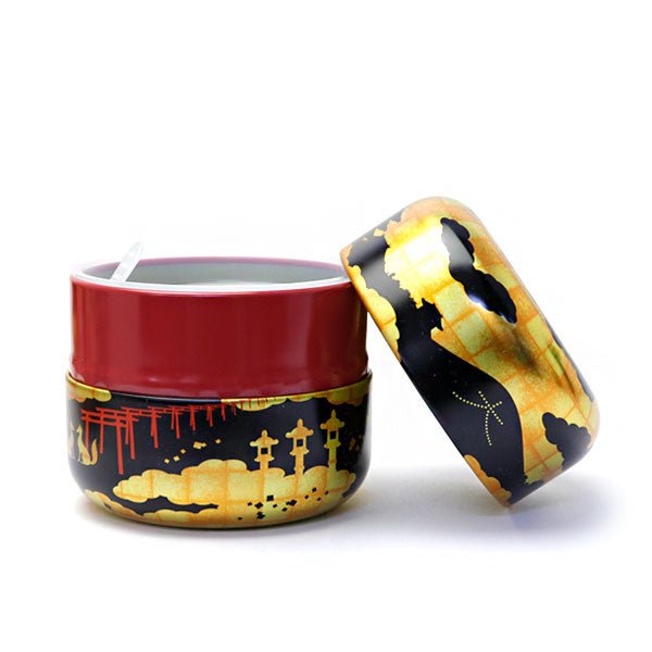 matcha storage tin Natsume - shaped Gozan - no - okuribi - MatchaJP