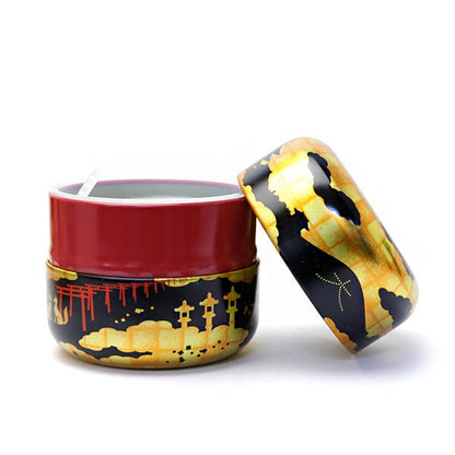 matcha storage tin Natsume - shaped Gozan - no - okuribi - MatchaJP