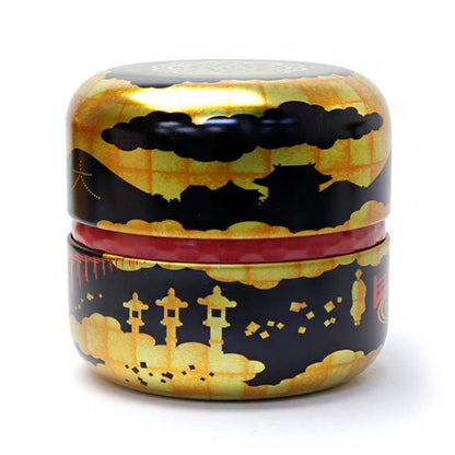matcha storage tin Natsume - shaped Gozan - no - okuribi - MatchaJP