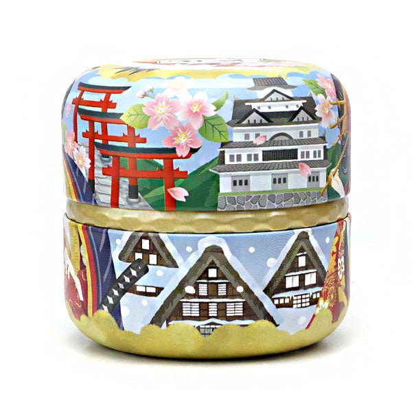 matcha storage tin Natsume - shaped JAPAN - MatchaJP