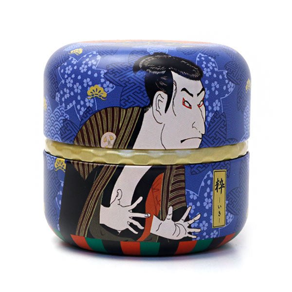 matcha storage tin Natsume - shaped Kabuki picture - MatchaJP