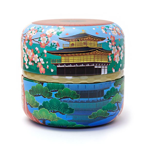 matcha storage tin Natsume - shaped Kyoto temple - MatchaJP