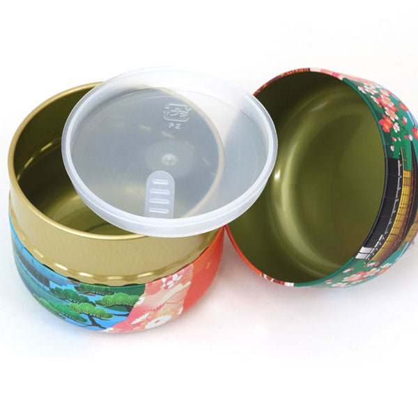 matcha storage tin Natsume - shaped Kyoto temple - MatchaJP