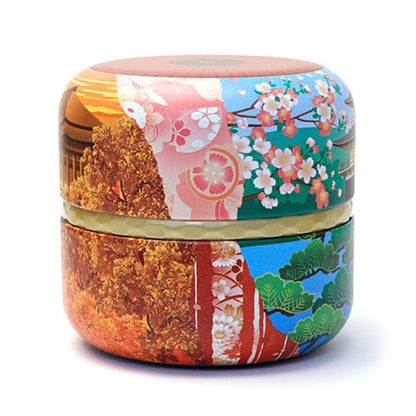 matcha storage tin Natsume - shaped Kyoto temple - MatchaJP