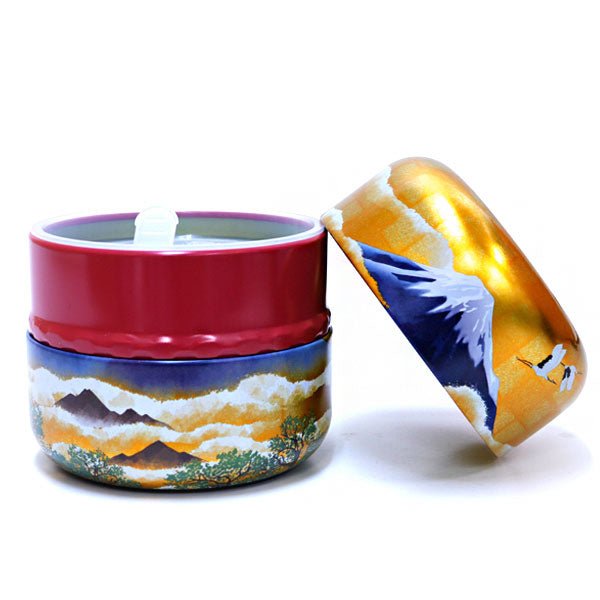 matcha storage tin Natsume - shaped Mount Fuji - MatchaJP