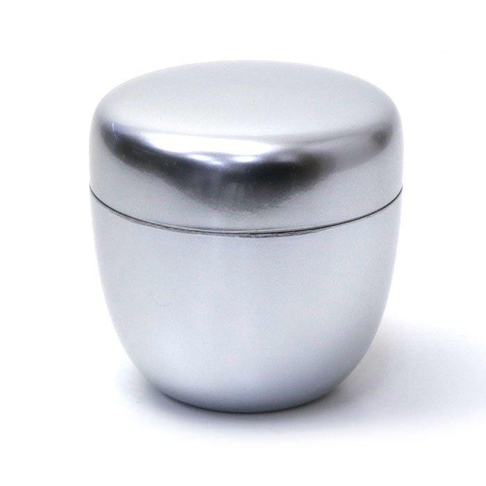 Matcha Tea Caddy Natsume, Silver painting inner black - MatchaJP