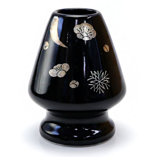 Tea whisk holder Snow Moon Flowers at night KAIHOU YAGI painting