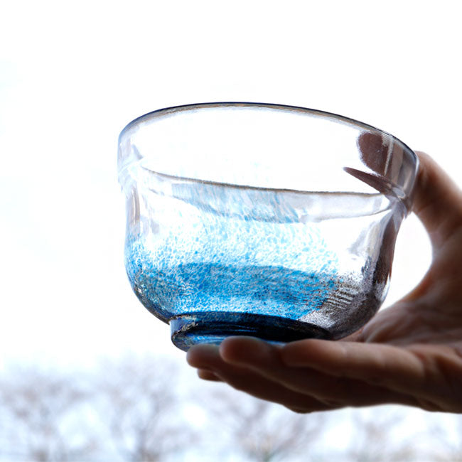 Japanese Blue Glass Cup 350ml – Matsugaoka Handmade Glass | Made in Japan