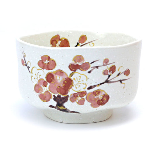 Mino Ware Matcha Bowl – Plum Blossom (Chawan)