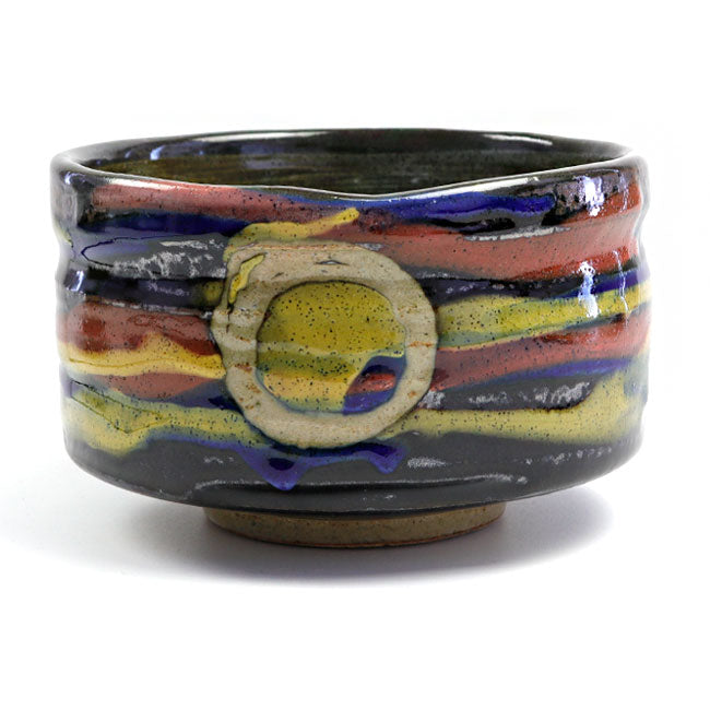Tri-color Glazed Matcha Bowl (Chawan) – Japanese Mino Ware Ceramic | Made in Japan