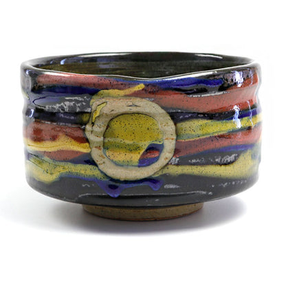 Tri-color Glazed Matcha Bowl (Chawan) – Japanese Mino Ware Ceramic | Made in Japan