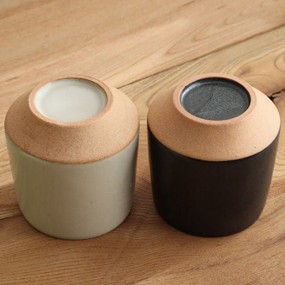 Mino Ware Café Cups – Set of 2 (White & Black) | Made in Japan | 340 ml / 11.5 oz - MatchaJP