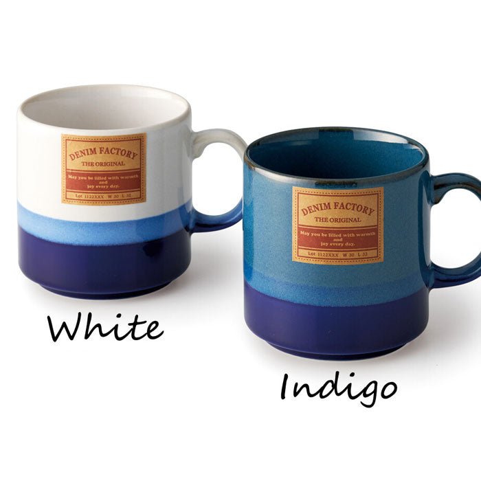 Mino Ware “Denim” Mug 330 ml (11.2 oz) — White or Indigo | Made in Japan - MatchaJP