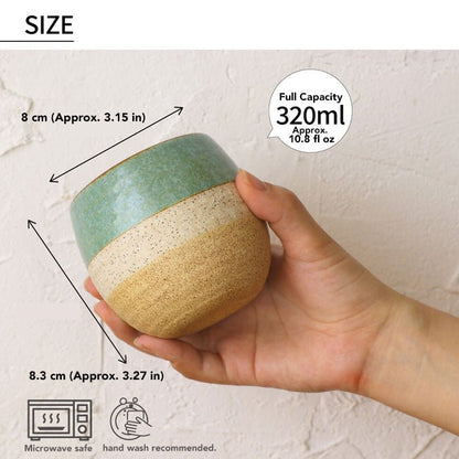 Mino Ware Handleless “Rounded” Mug Coron 320 ml (Approx. 10.8 fl oz) | Made in Japan - MatchaJP