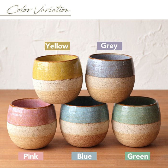 Mino Ware Handleless “Rounded” Mug Coron 320 ml (Approx. 10.8 fl oz) | Made in Japan - MatchaJP