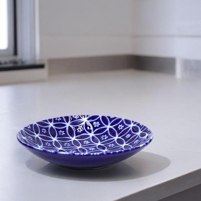 Mino ware small plate Japanese ancient patterns 04 - MatchaJP