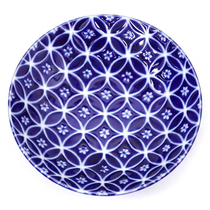 Mino ware small plate Japanese ancient patterns 04 - MatchaJP